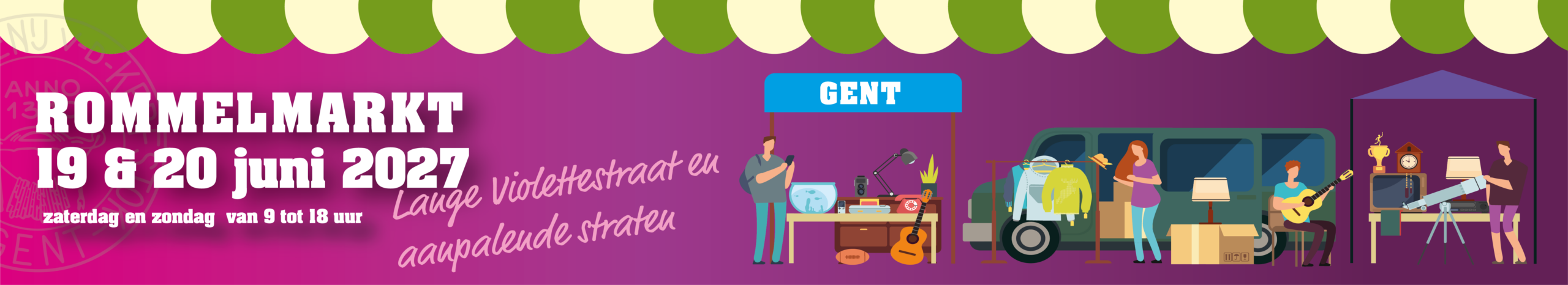 Rommelmarkt en braderie Lange Violettestraat 2027